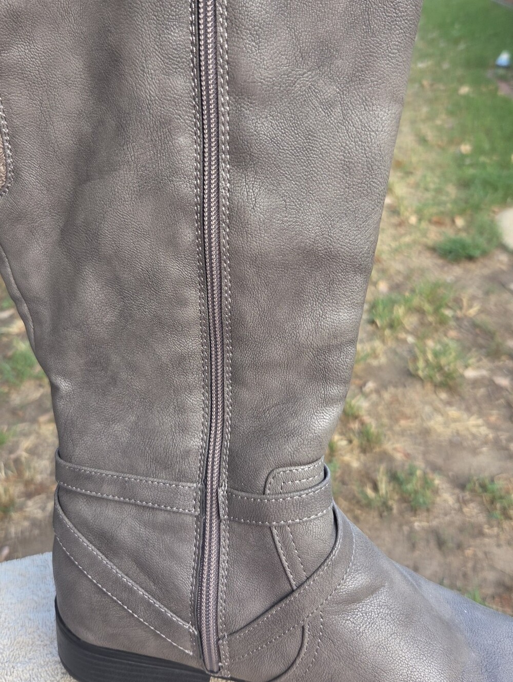 Tall Gray Riding Boots - Picture 2 of 7